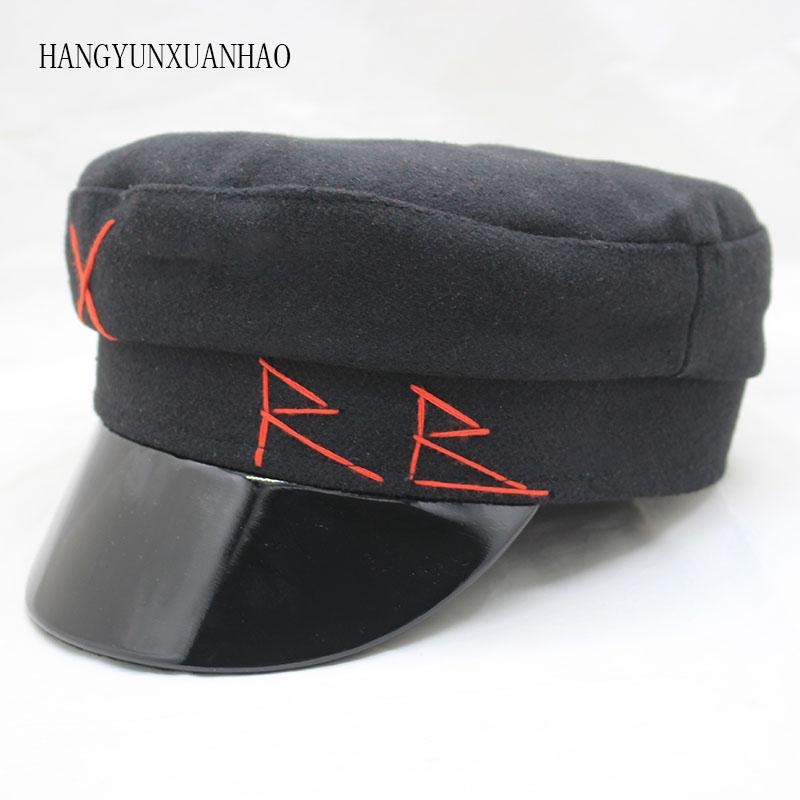 

Berets 2021 Winter Furry Hat Hats For Girls Fashion Women Street Style Wool Beanies Cap Black Brand Flat Caps, Red