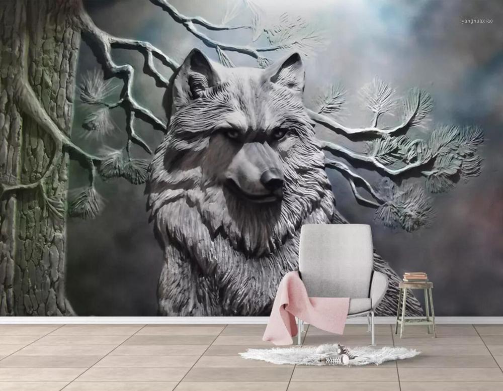 

Self-Adhesive] 3D Wolf 174046 Wall Paper mural Wall Print Decal Murals1, Yellow