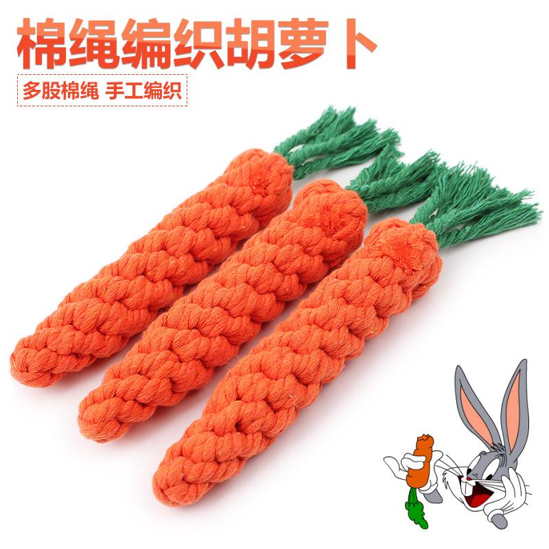 

Pets Toy Chew Knot Pet Supplies Chewing Useful Carrot Pet Dog Toy 22cm Long Braided Cotton Rope Chewer For Game Playing