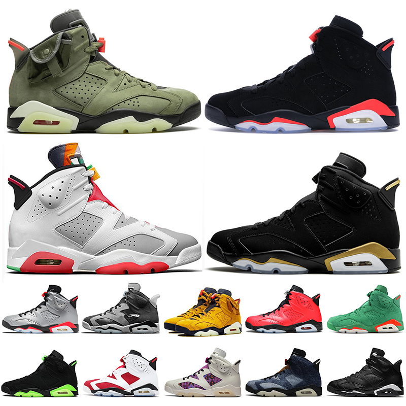 

Travis 6 6s Jumpman Black Infrared Basketball Shoes Hare DMP 2020 Tech Chrome Gatorade Mens Trainers Sneakers, #21 white infared pack 40-47