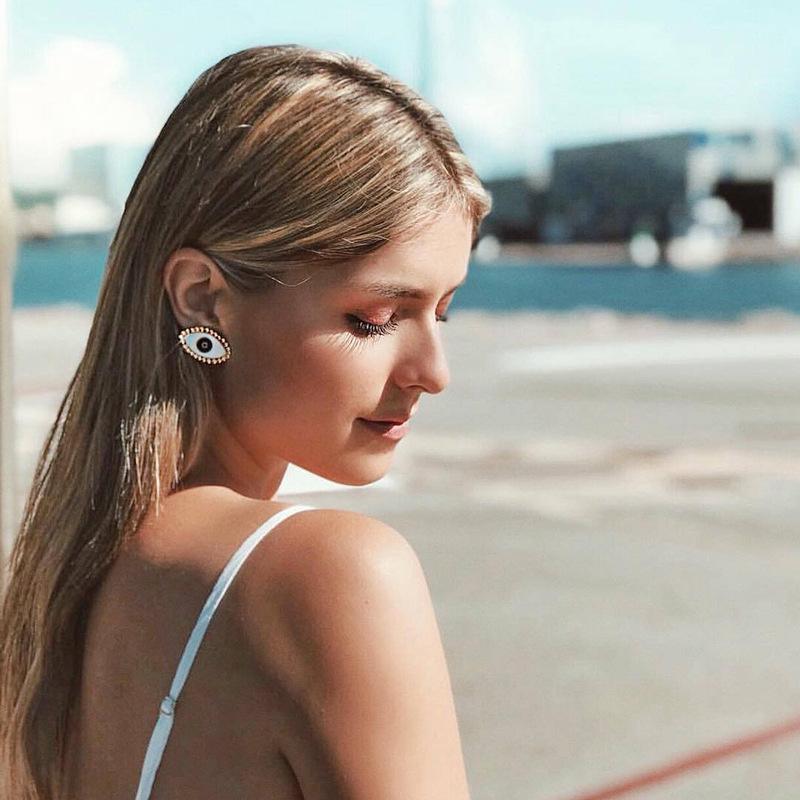 

Boho Ethnic Metal Enamel Eyes Stud Earrings for Women Vintage Statement Big Evil Eye Earrings Gold Punk Fashion Jewelry 2020