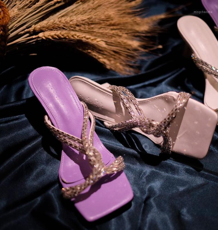 

Bing Bing Flip Flops Women Slipper Summer Outdoor Sandal Slip On Flip Flop Ladies Thin High Heels Slides Elegant Women Shoes1, Purple