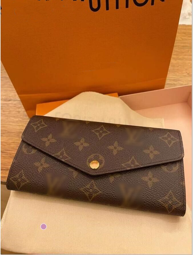 

Designer Luxury bags Long Wallet Ladies Two-Piece Wallets PU Leather Card Clip Pocket Women Bag Coin Wallets handbags GGs Louiseity Viutonity LVs YSLs, Brown flower