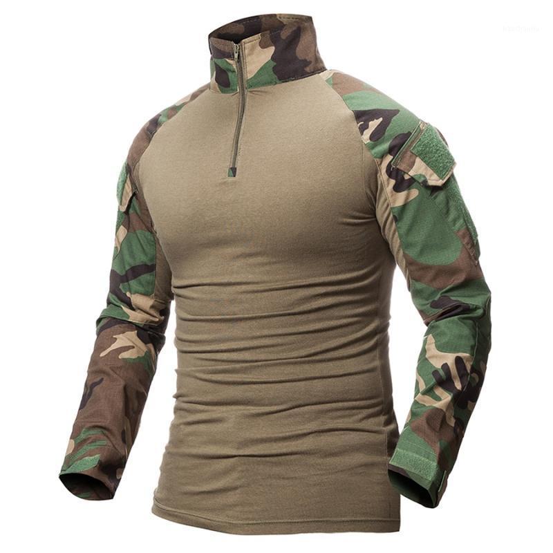 

Camouflage Tactical Shirt Men Army T Shirt Woodland Camo Quick Dry Long Sleeve Combat Hunting Hiking Shirts1, As pic