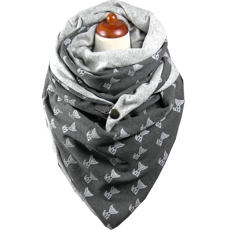 

Fashion Women Scarve Soild Dot Printing Button Soft Wrap Fashion Leisure Comfortable Personality Casual Warm Scarves Shawls