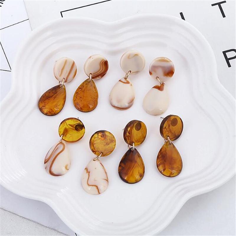 

Korean Leopard Acetic Acid Drop Earrings For Women Bohemia Teardrop Resin Earrings Female Statement Fashion Jewelry Accessories
