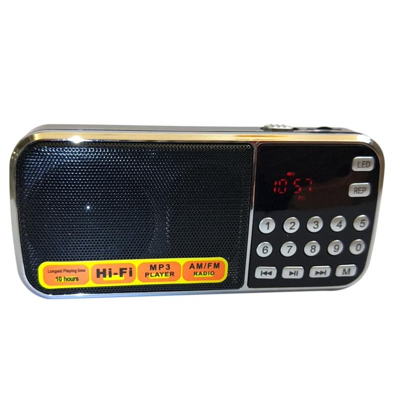 

L-088AM Dual Band Rechargeable Portable Mini Pocket Digital Auto Scan AM FM Radio Receiver with MP3 Music Audio Player Speaker