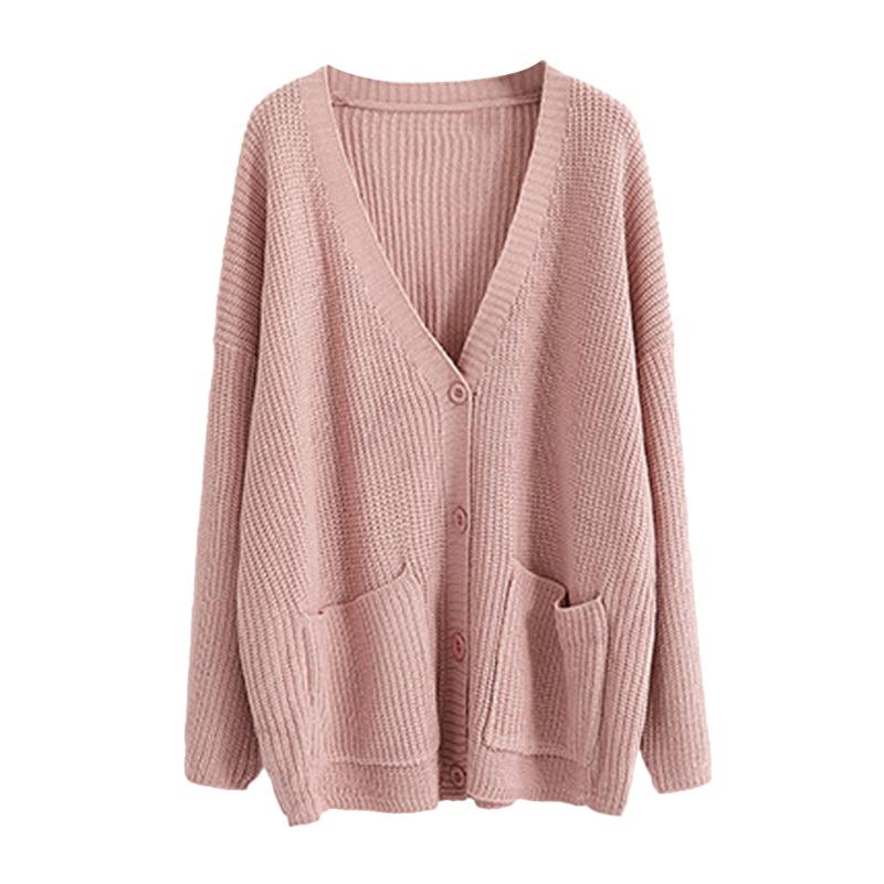 

Droppshiping Hot Sales Newly For 2020 Fashion Autumn Women Open Front Long Sleeve Knit Sweater Lazy Loose Solid Color Coat J55, Beige