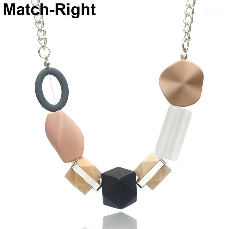 

Minimalist Wood Beads Necklace for Women Crystal Charm Necklaces & Pendants Women's Jewelry for Gifts Collares Mujer Colar NR1211