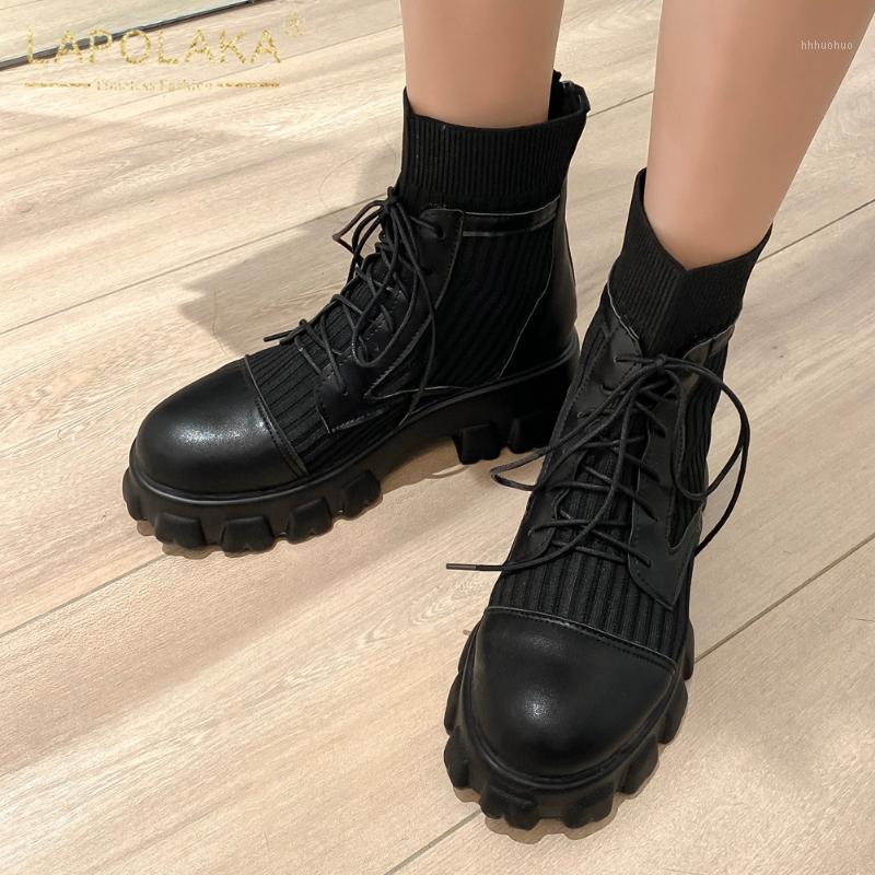 

Brand New Design 2021 Plus Size 32-46 Trendy Fashion women's Short Boots Tire Bottom Simple Waterproof INS Comfy Booties1, Black