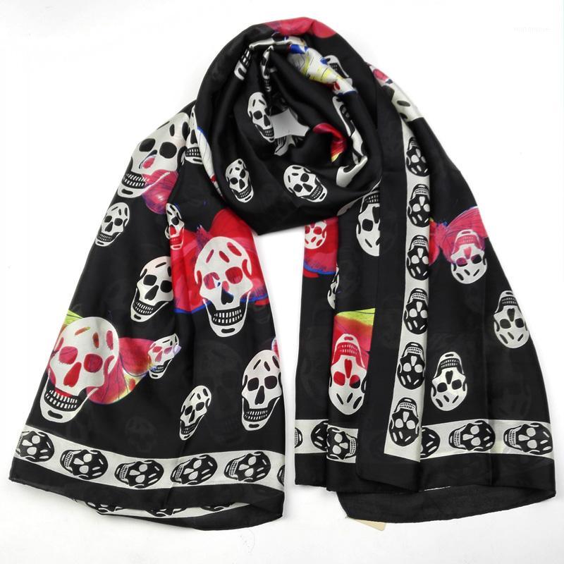 

Pure Silk Skull Scarf Women Spring Autumn Luxury Soft Foulard Silk Shawls Scarves For Ladies Oversized 180*90cm1
