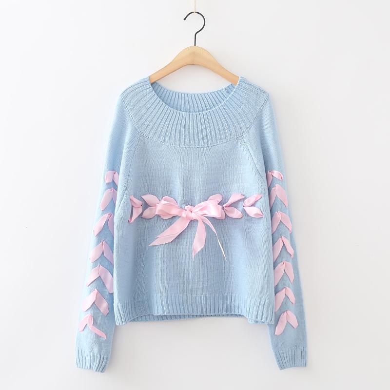 

Japan Kawaii Sweater Sweet Winter Clothes Blue Casual Sweaters Women Jumper Pullovers Loose Femininas Blusas Ulzzang Student, Ivory