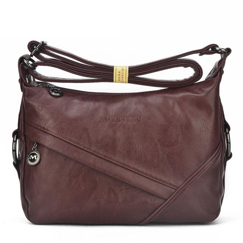 

Women Leather Handbags Women Messenger Bags Vintage Ladies Totes Bags Female Small Shoulder Top-Handle Bolsas Feminina, Black