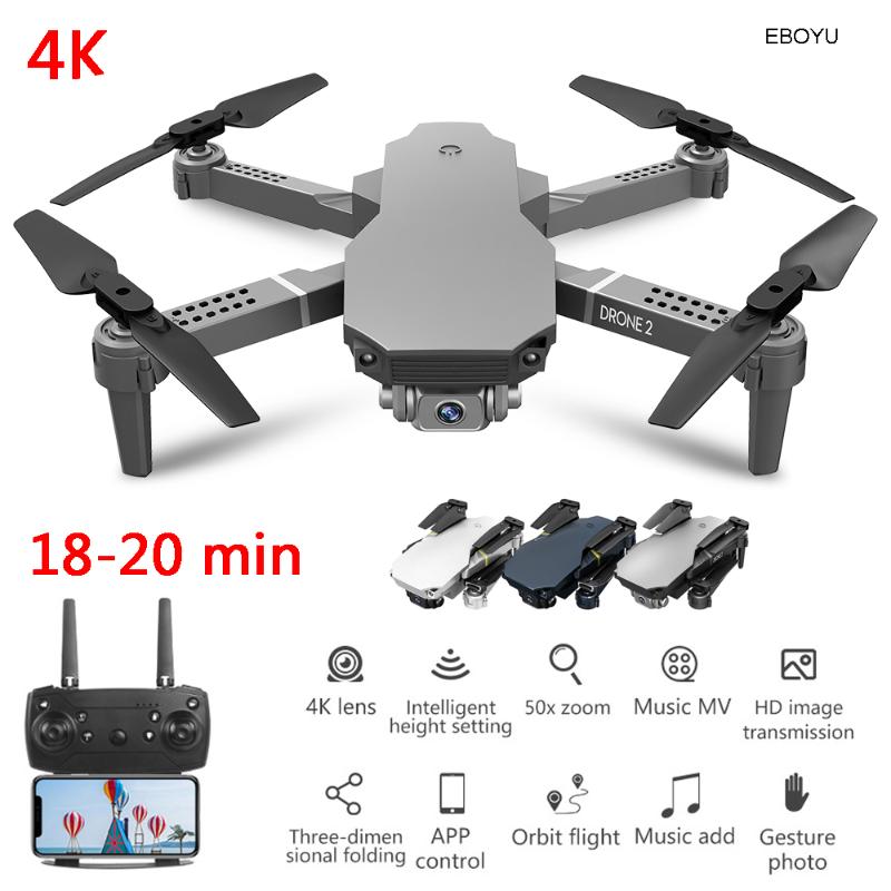 

EBOYU L702Plus RC Drone 18-20min Wifi FPV 4K Dual Cameras Altitude Hold One Key Return/Landing /Off Headless RC Quadcopter Drone