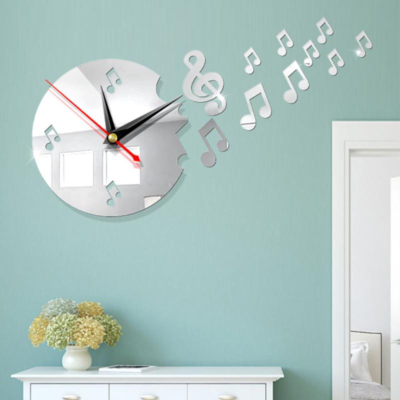 

Wall Clock 3D Sticker Removable Acrylic Mirror Home Decoration Adhesive Background Modern Battery Operated Silent Living Room