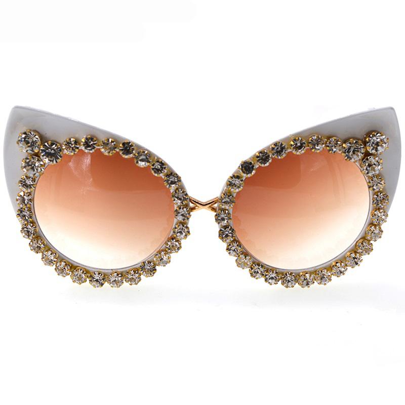 

Newest fashion luxury women sunglasses party black women rhinestones sunglasses summer cool oversize cat eye accesorios