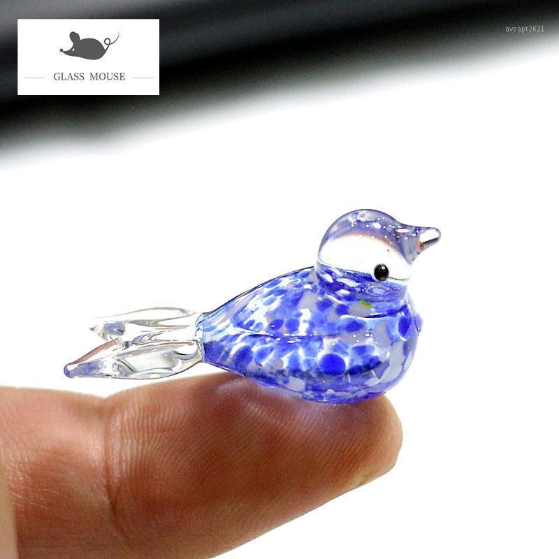 

Miniature Murano Glass Dark Blue Bird Figurine Japan Style Home Garden Decor Accessories Lovely Handmade Animal Statue Ornaments1