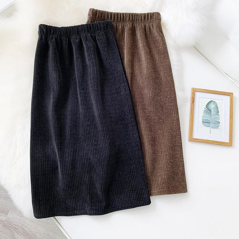 

Wasteheart Winter Brown Skirts Women Fashion A-Line Mid-Calf Skirt Clothing Plus Size Short Skirt Belt Bodycon Chenille1, Black