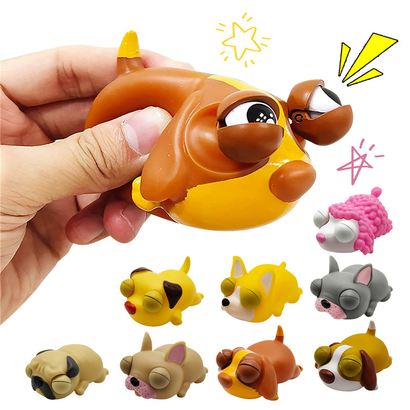 

Fidget Toys Big Eyes Puppy Cute Pet Pinch Animal Silicone Toy Expression Emotional Dog Squeezable Toy Decompression Toys