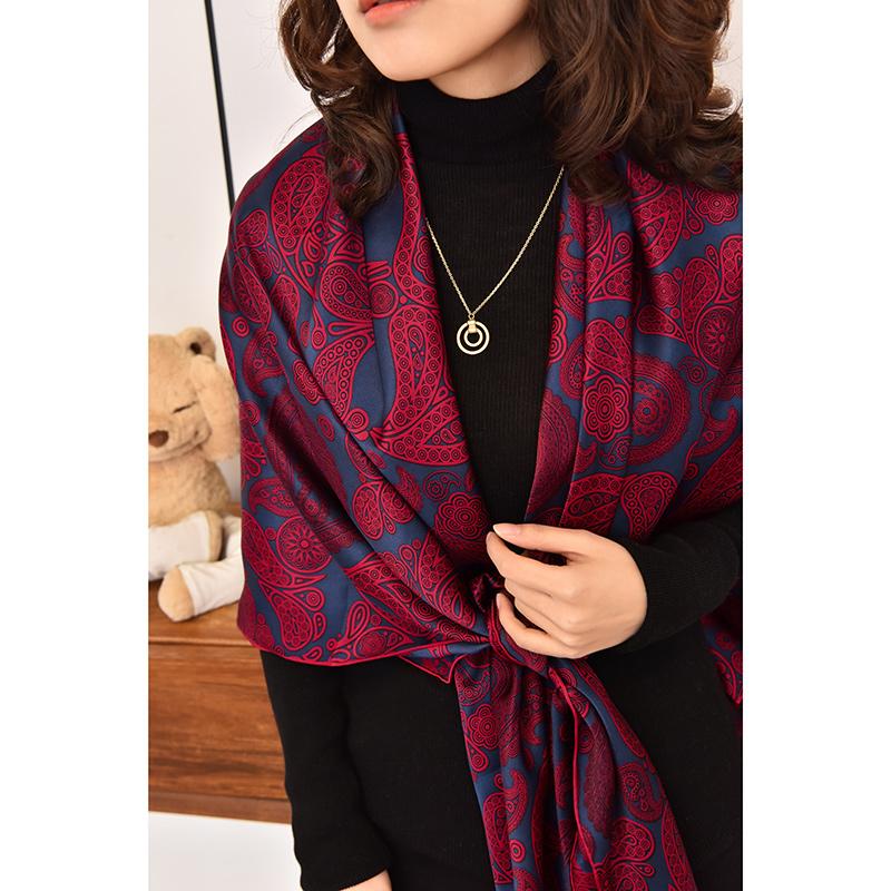 

Large Square Heavy 100% Silk Scarf Shawl Wraps Foulard 135x135cm