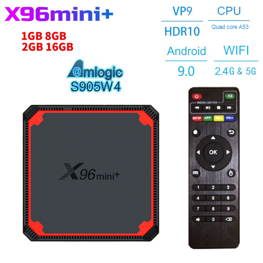 

Android 9.0 Smart TV Box X96 mini+ Amlogic S905W4 2GB 16GB 4K Media Player 2.4G & 5G Wifi Google Play X96mini Set Top Box
