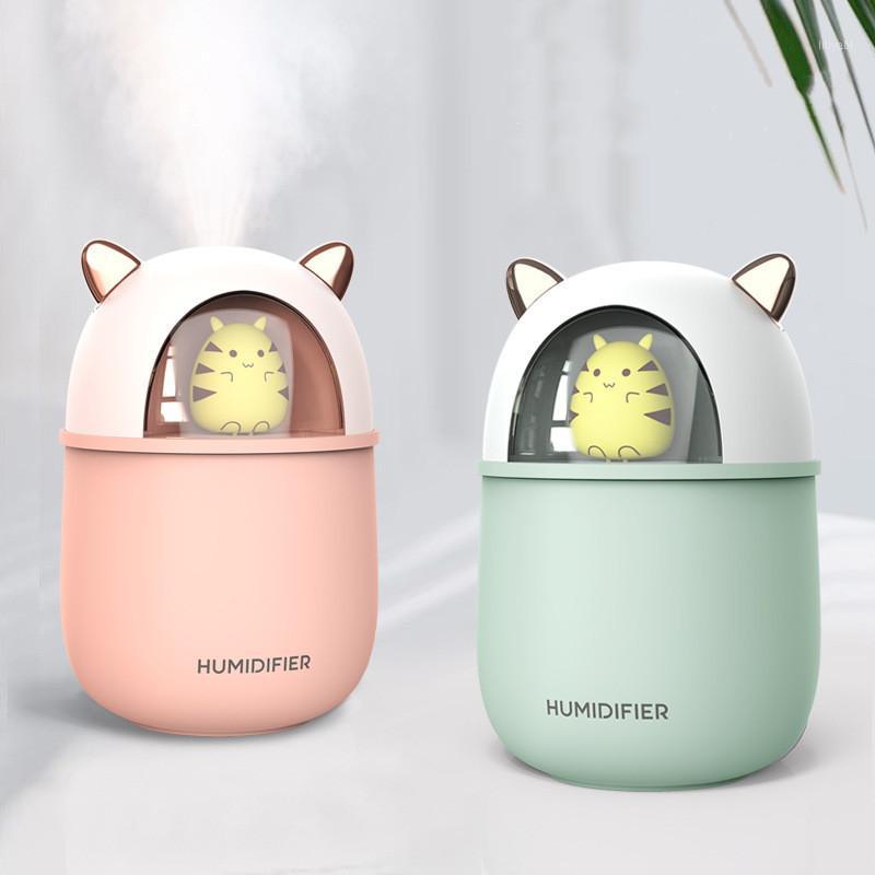

USB Humidifier 300ml Cute Pet Ultrasonic Cool Mist Aroma Air Oil Diffuser Romantic Color LED Lamp Humidificador Home Appliances1