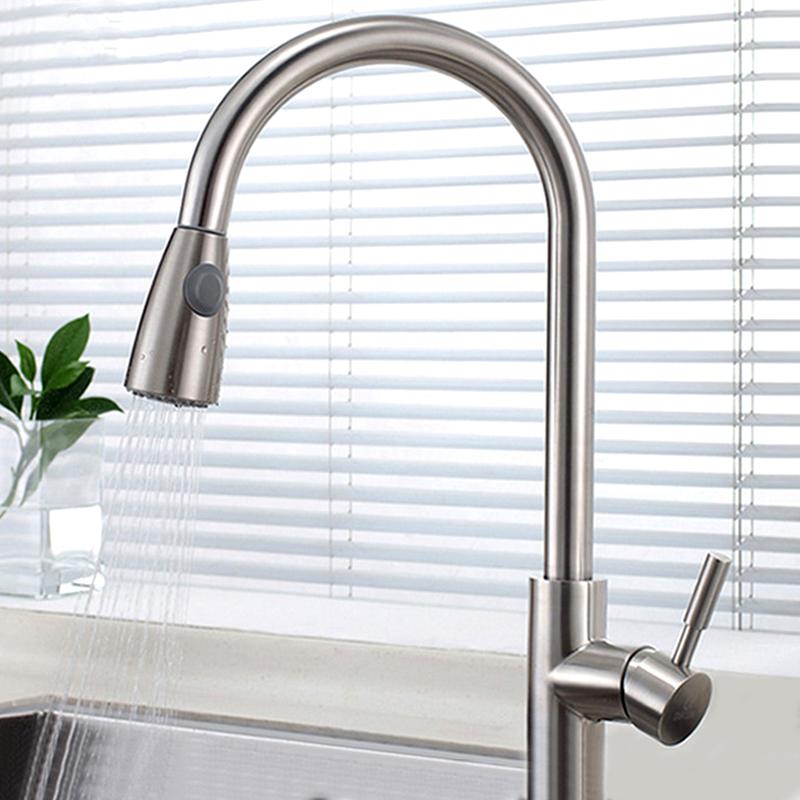 

Kitchen Basin Faucets Single Handle Hole Sprayer Stainless Steel Pull Out Bathroom Sink Faucet Brass Swivel Spray Water Tap