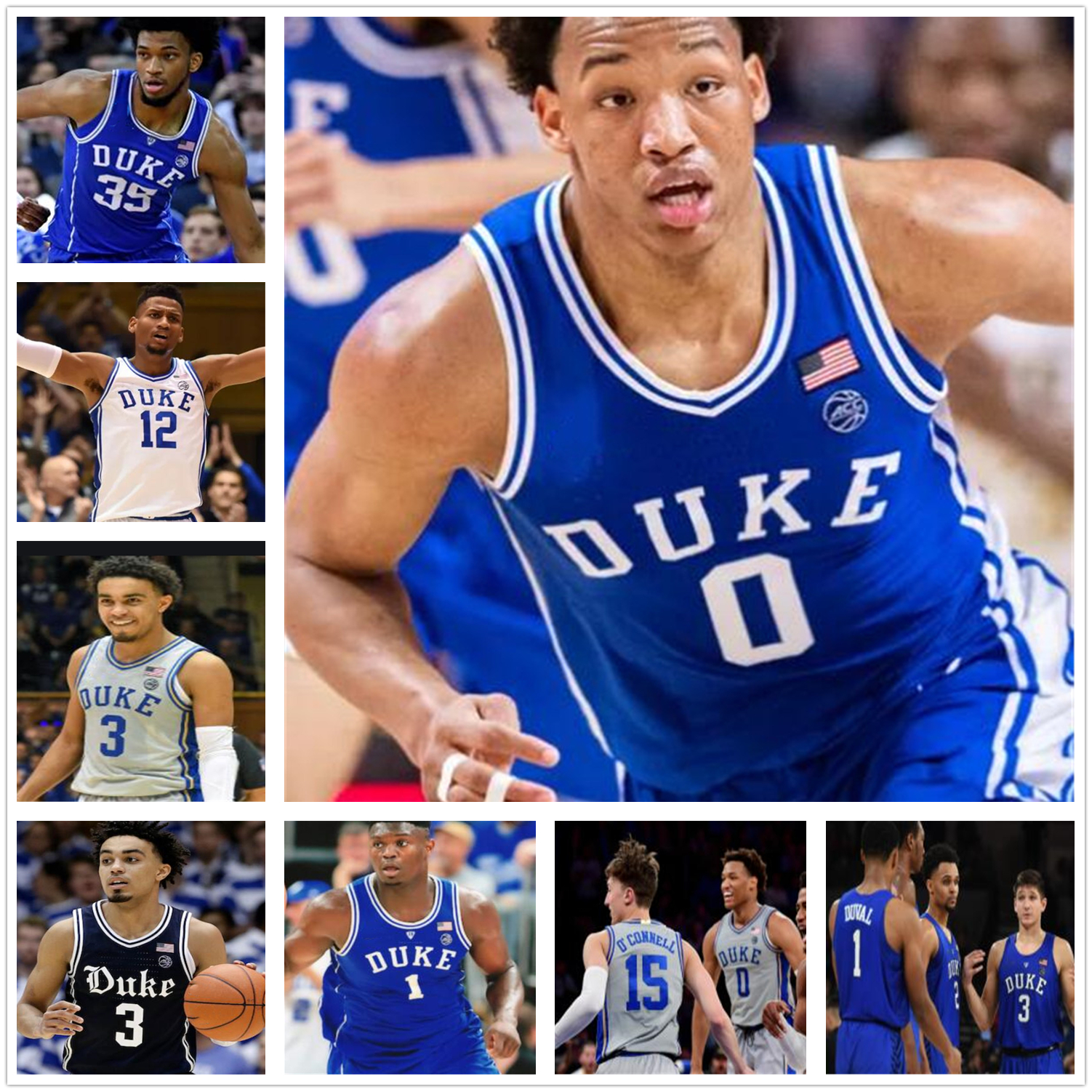

Duke Blue Devils Basketball Jersey Vernon Carey Jr Matthew Hurt Tre Jones Wendell Moore Jr Cassius Stanley Christian Laettner Alex O'Connell, White