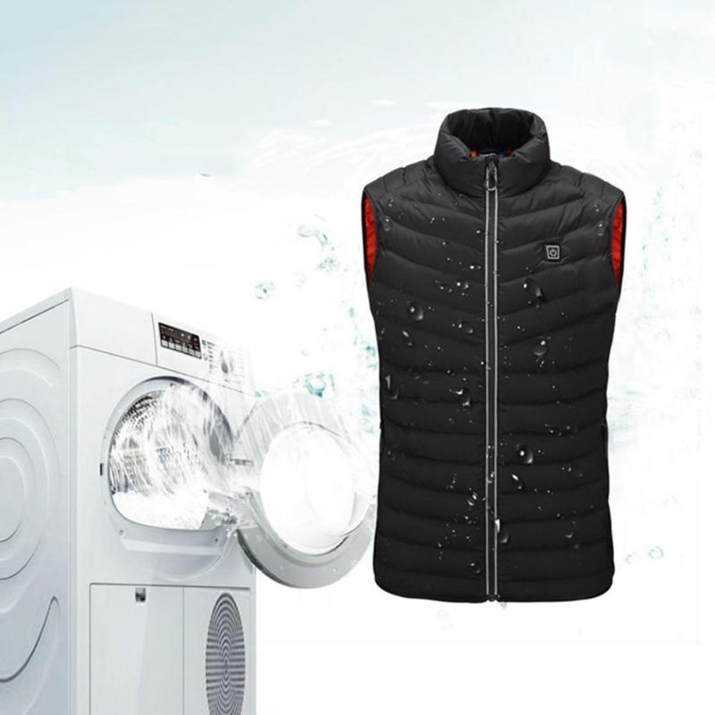 

Autumn Winter Cold-proof Motorcycle Jacket Men USB Charging Electric Heated Vest Moto Jacket Riding Clothing Protective Gear1, Blackwhite