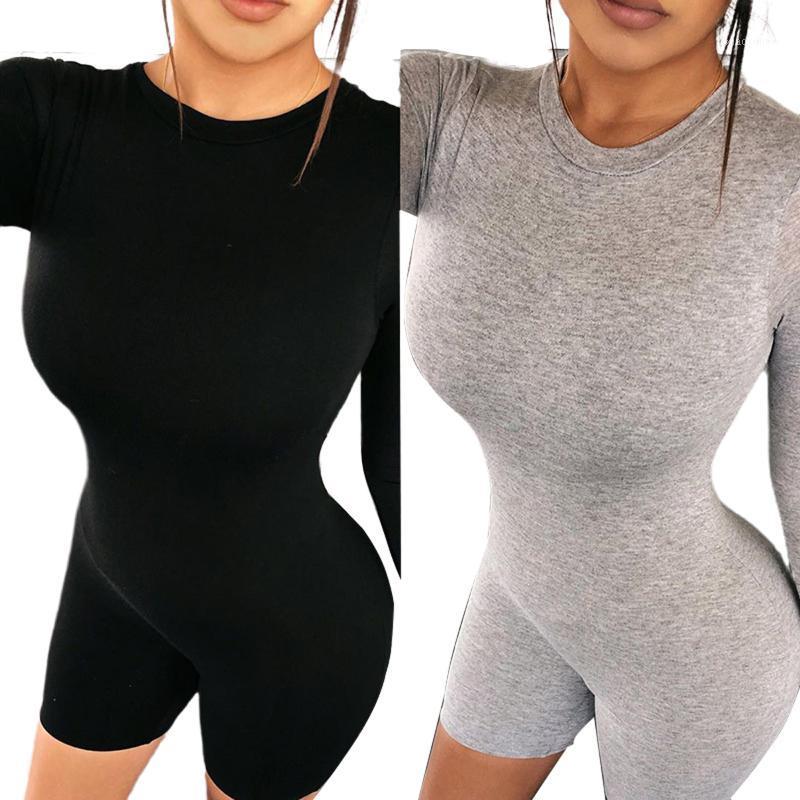 

Women Long Sleeve Zipper Romper Sport Ladies Solid Color Suit Fitness Exercise Slim Fit Seamless Jumpsuit1, Black