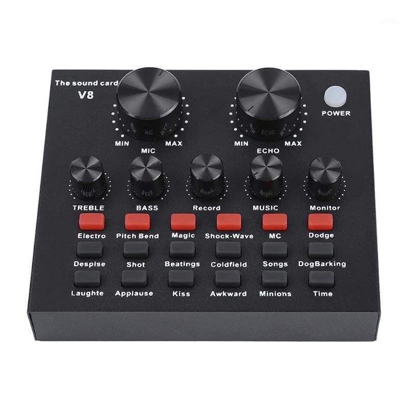 

V8 For Mobile PC Headset Microphone Live Broadcast Recording Karaoke Voice Chat Audio External USB Computer KTV Home Sound Card1