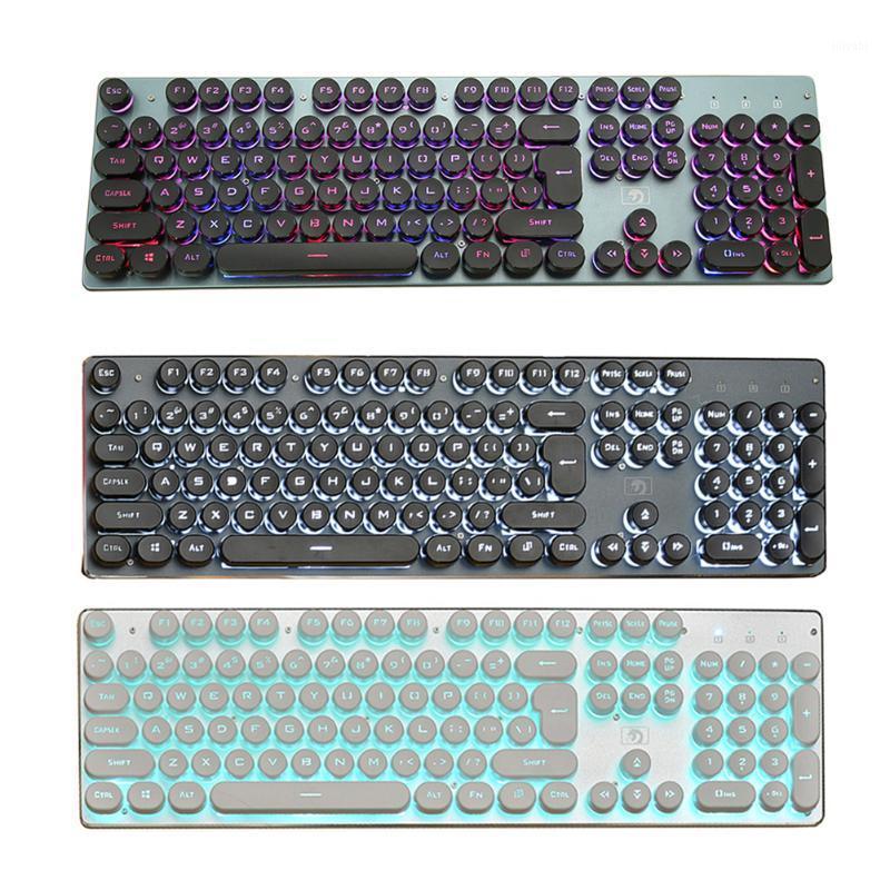 

K100 Steampunk Retro Keycap USB Wired Backlit Gaming Mechanical Keyboard1