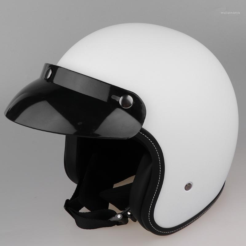 

Motorcycle Helmet with Sun Visor and Quick Release Buckle XL Warm White1, As pic