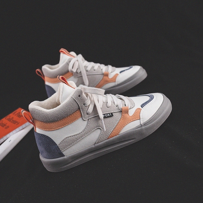 

2020 Winter New Women Fashion Sneakers Female Platform High-top Warm Thick Flats Shoes Solid High Quality Ladies Vulcanize Shoes #f61S