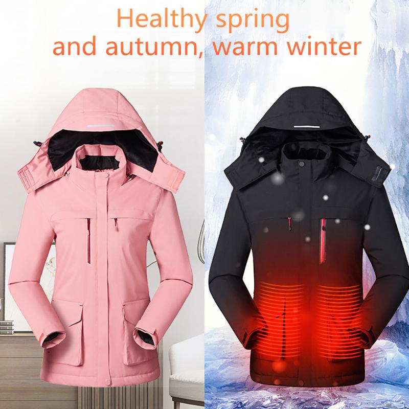 

Outdoor 3 Areas Heated Vest Jacket USB Women' Winter Electrically Heated Sleeveless Coat Sports Ski Waistcoat Hiking Jackets