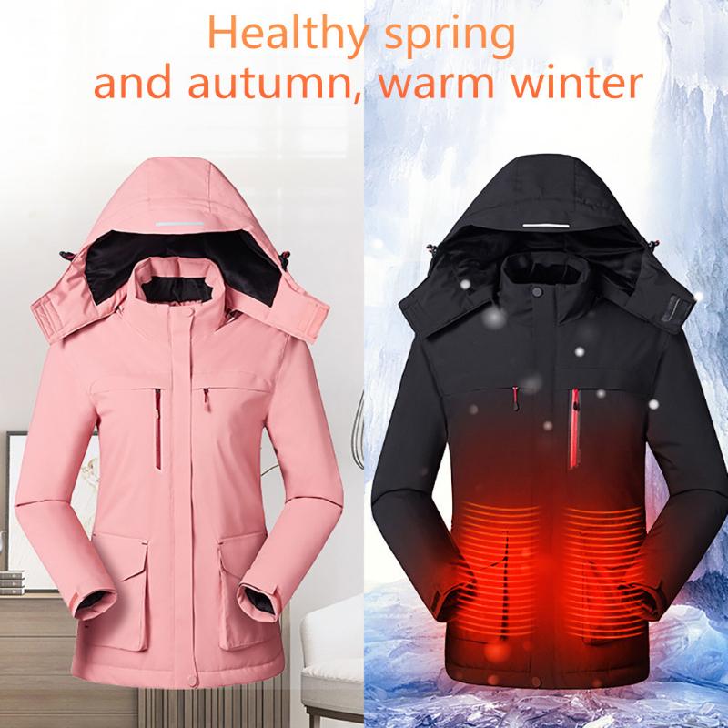 

Outdoor 3 Areas Heated Vest Jacket USB Women' Winter Electrically Heated Sleeveless Coat Sports Ski Waistcoat Hiking Jackets