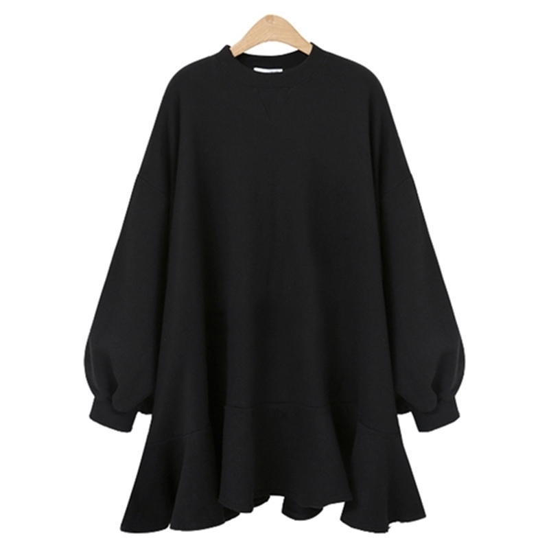 

Black 2021 New Celebrity Nightgown Autumn Winter Woman Clothes Vintage Kpop Dress Iai7 NV0M