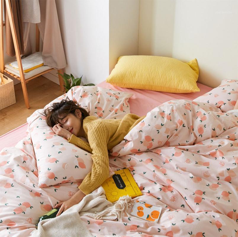 

Cute cartoon bedding set teen child kid,cotton  full queen king single double home textile bed sheet pillow case duvet cover1, Picture color