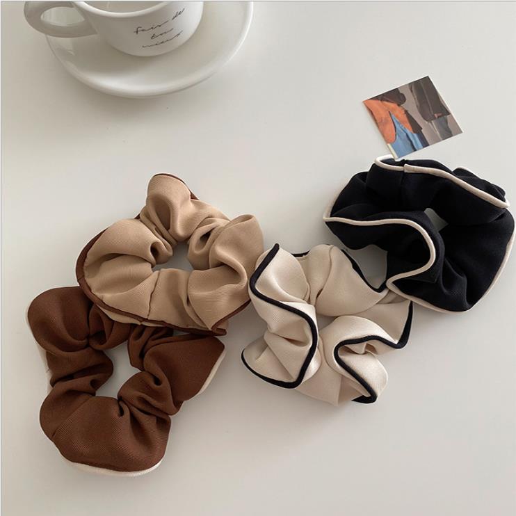 

Goddess style ~ Korean version hair temperament sweet cotton hemp fold stripe edge French large intestine circle female rope accessories