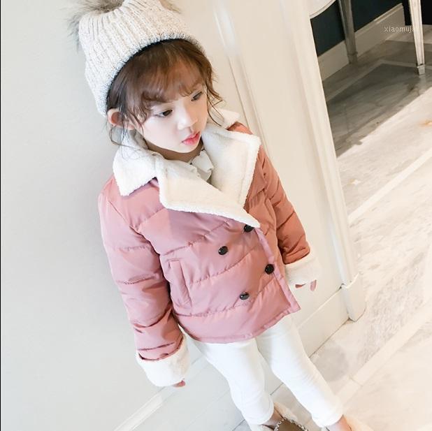 

Girls thicker coat coat 2020 autumn and winter big lambs wool large lapel cotton Korean version of the solid color jacket1, Pink