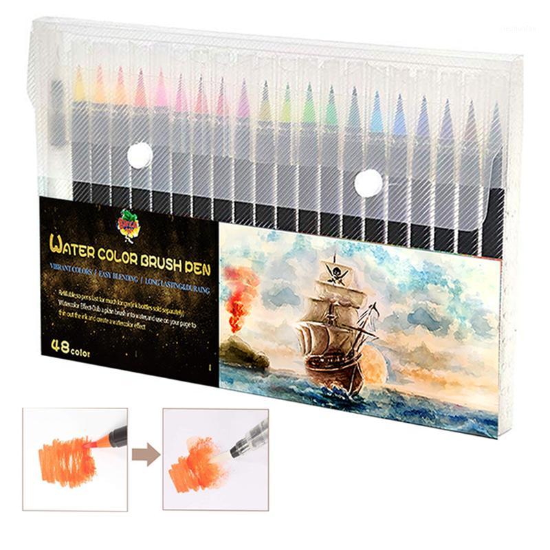 

72Color Soft Tip Marker For Painting Drawing Coloring Watercolor Brush Pens1
