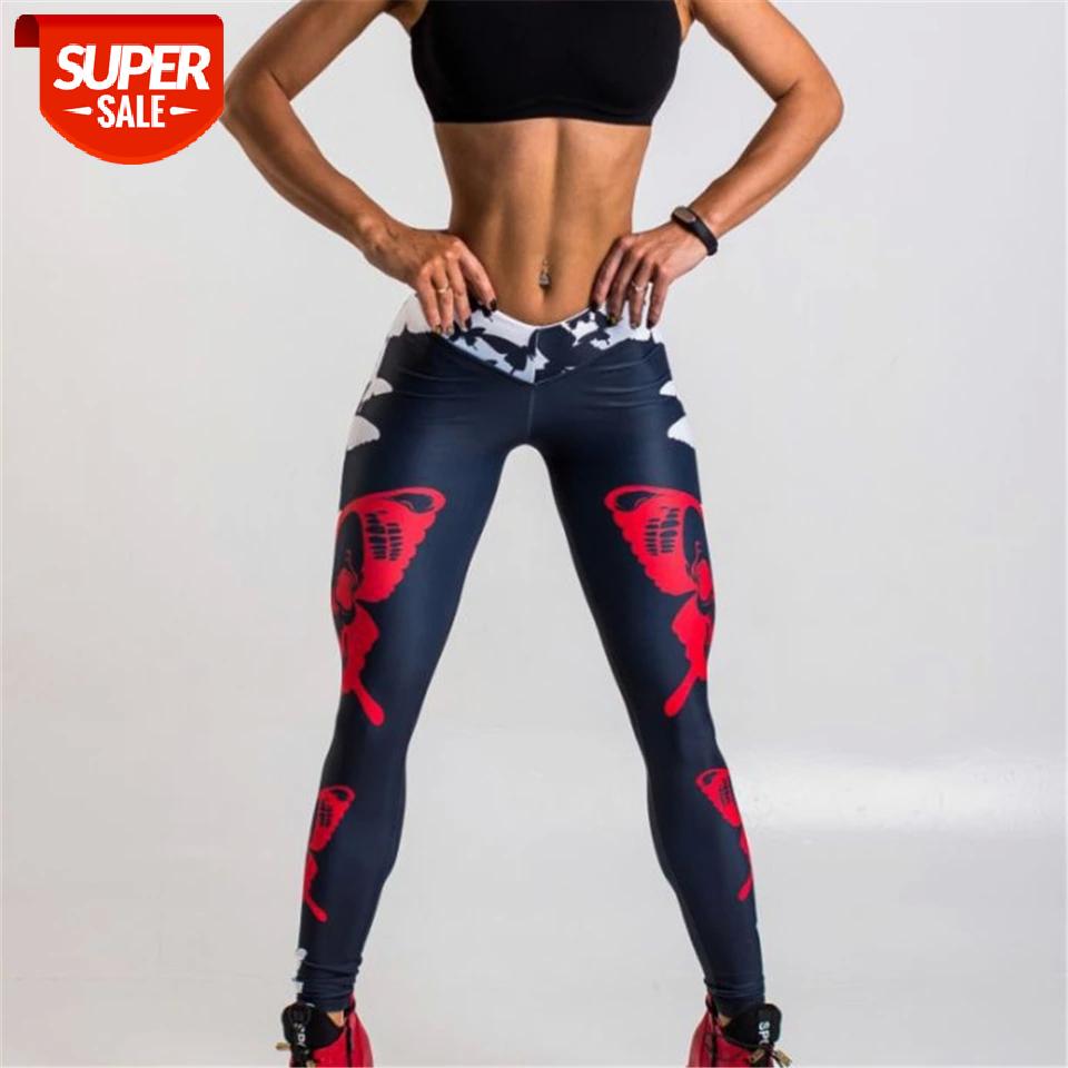

Sexy Butterflies Pattern Digital Printing Push Up Leggings For Ladies Black Elastic Force Fitness High Waist Leggings For Ladies #rJ13, Black;white