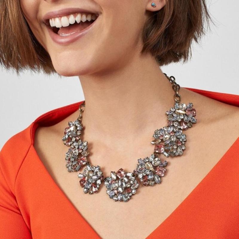 

PPG&PGG Vintage Statement Necklace for Women Engagement Gifts Jewelry Maxi Crystal Necklace