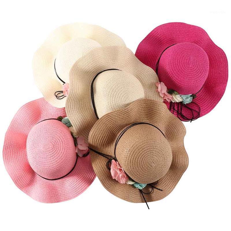 

Hats For Kids Fashion Summer Children Flower Breathable Hat Straw Sun Hat Kids Boy Girls Hats Outdoor Visor Child Sun Cap1, Pink