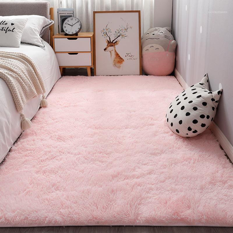 

Plush carpet bedroom bedside lovely princess room mat1, Beige