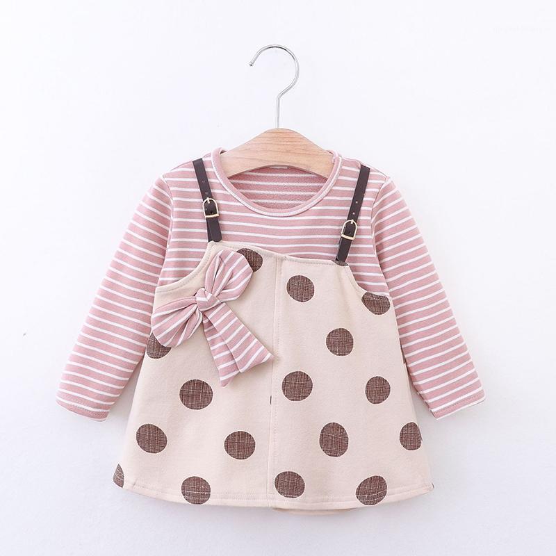 

Kids Autumn Winter Dresses 2 Pieces Girls Dress Princess Tutu Dress for Girls Children Birthday Party Dot Clothing Children1, White