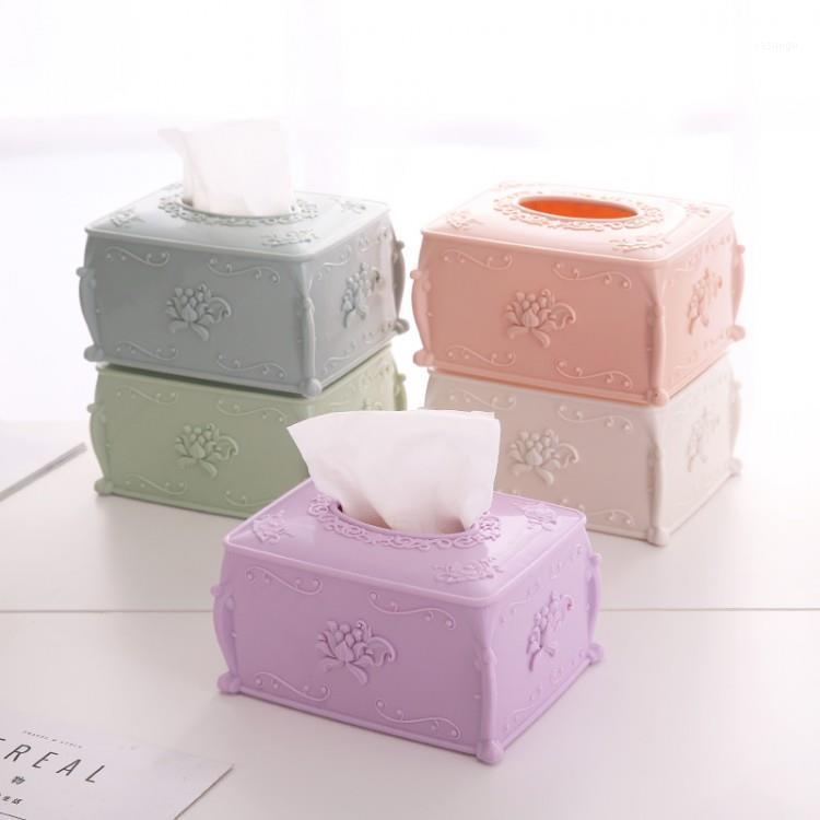

European fashion of carve patterns or designs on woodwork tissue box suction box home sitting room for paper napkin1