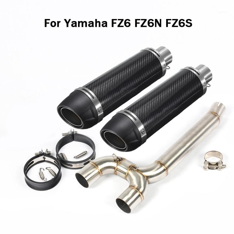 

For FZ6 FZ6N FZ6S Exhaust Pipe Muffler Removable DB Killer Slip On Dual-outlet Mid Pipe Connection Link Tube1