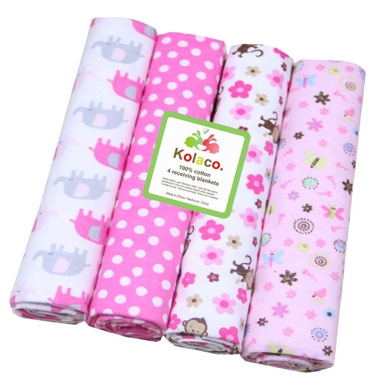 

New 4pcs/pack 100% Cotton Baby Bed Sheets Receiving Baby Blanket Newborn Baby Bedding 76x76cm Supersoft Blanket Cobertor Bebe Y201009