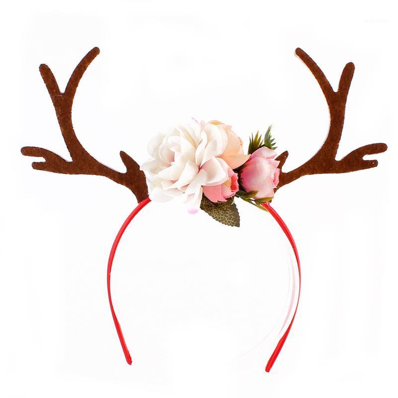 

1pc Christmas Headband Fake Flower Antler Decor Fashion Simple Hair Hoop Festival Headband Hair Accessories Party Supplies1